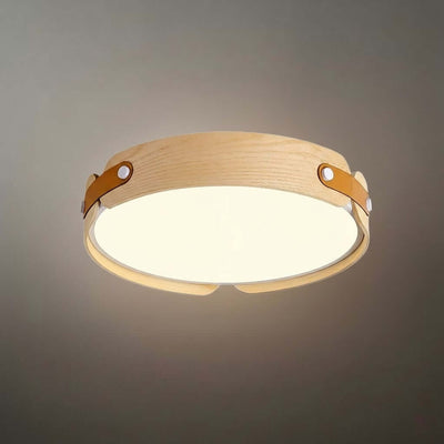Wabi-Sabi Wood Ceiling Light – Modern LED Flush Mount Lamp 