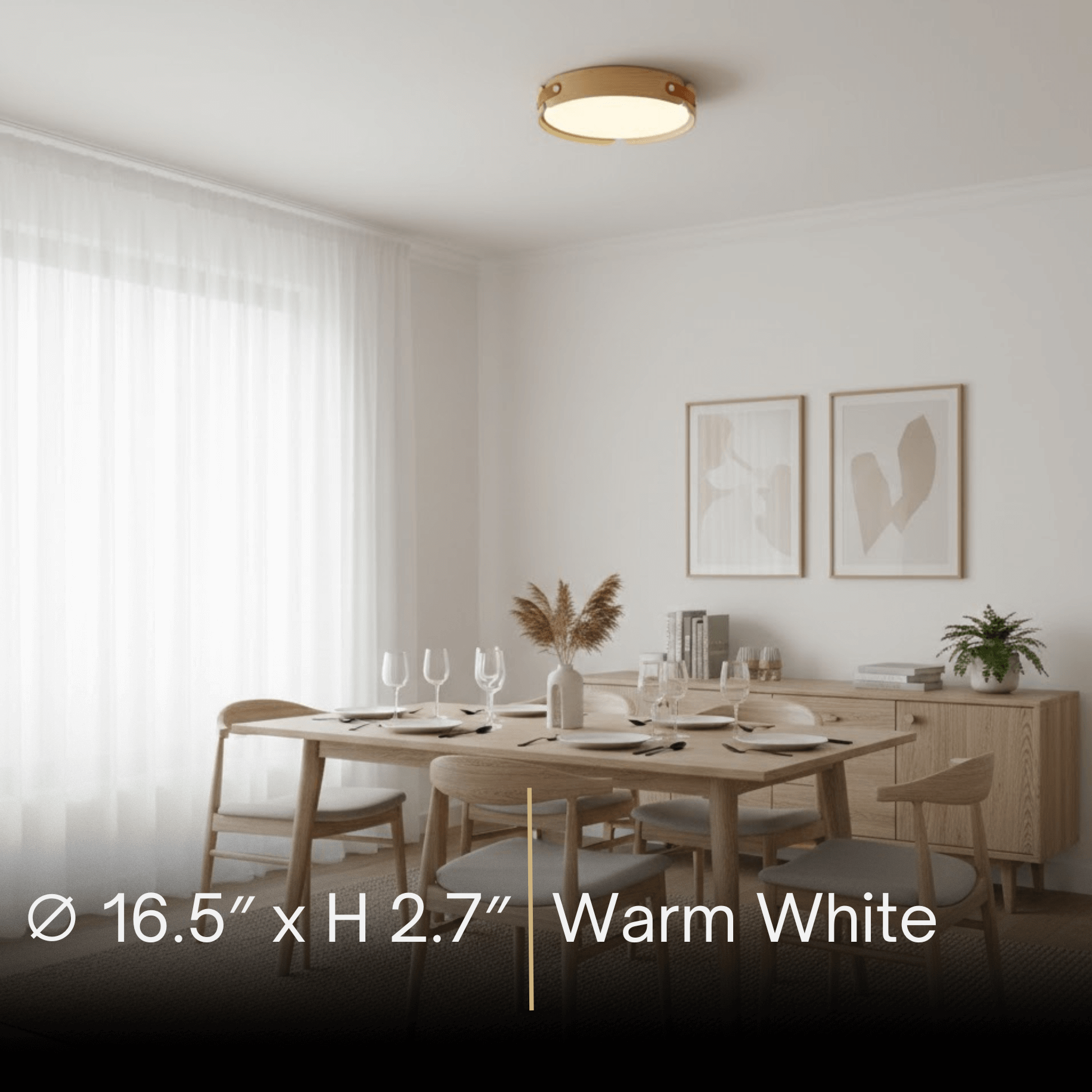 Wabi-Sabi Wood Ceiling Light – Modern LED Flush Mount Lamp in Walnut for Bedroom