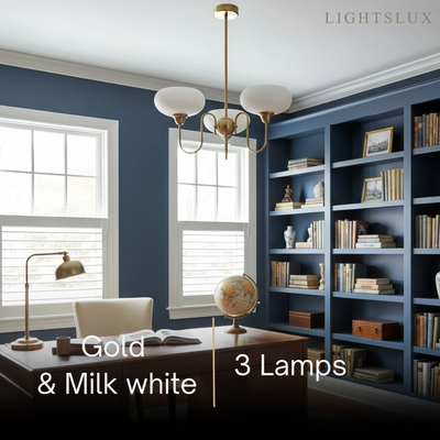 Modern Glass Chandelier – Gold or Chrome Multi-Light Ceiling Lamp