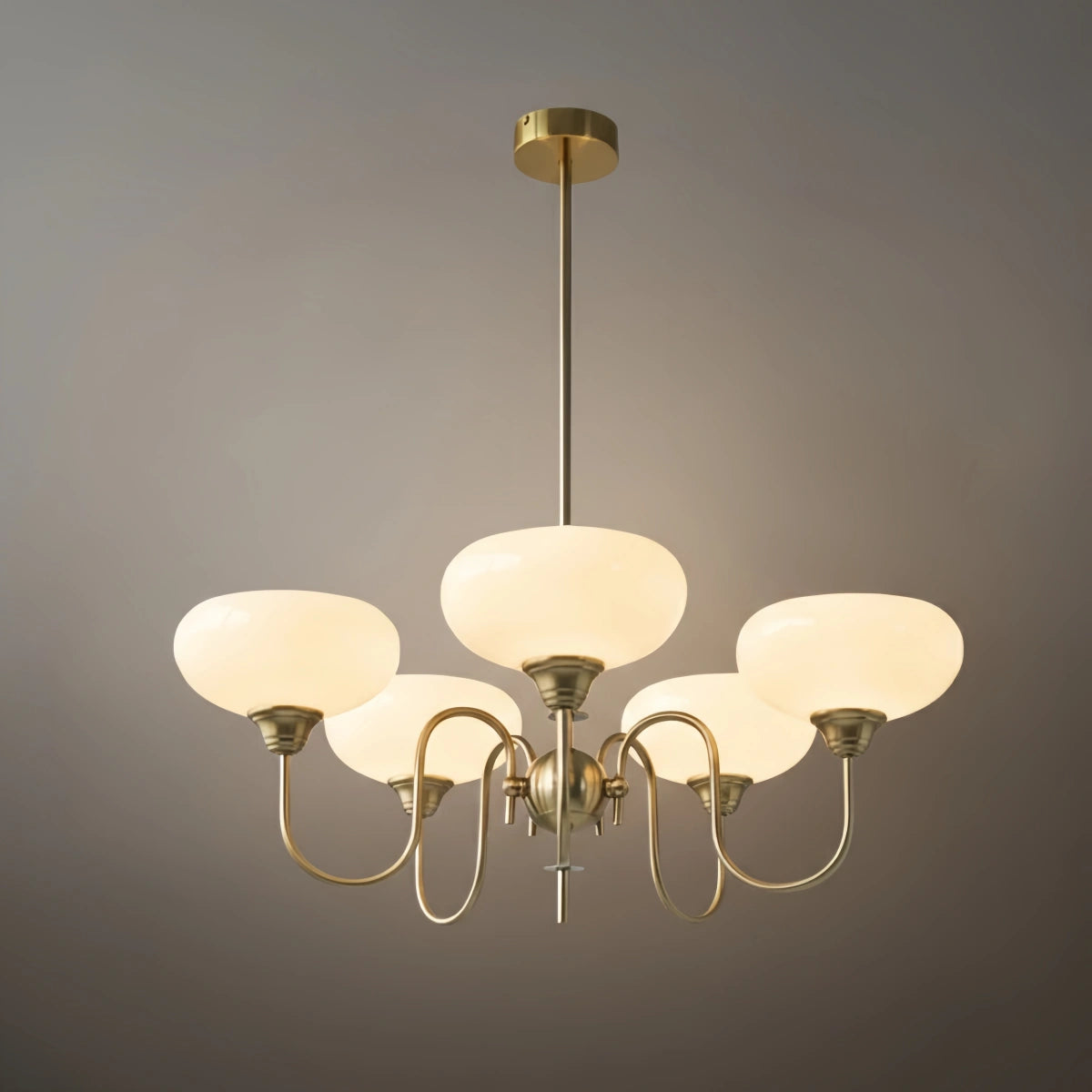 Modern Glass Chandelier – Gold or Chrome Multi-Light Ceiling Lamp