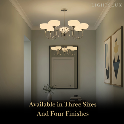Modern Glass Chandelier – Gold or Chrome Multi-Light Ceiling Lamp