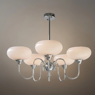 Modern Glass Chandelier – Gold or Chrome Multi-Light Ceiling Lamp