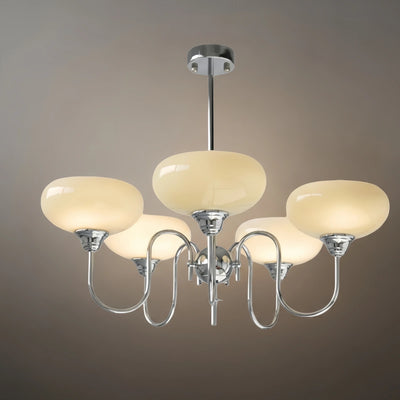 Modern Glass Chandelier – Gold or Chrome Multi-Light Ceiling Lamp