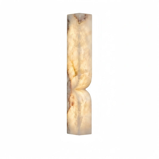 Alba Modern Alabaster Wall Sconce – LED Stone Wall Light in Gold or Black for Living Room