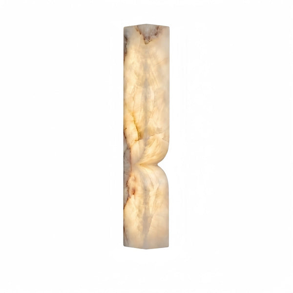 Alba Modern Alabaster Wall Sconce – LED Stone Wall Light in Gold or Black for Living Room