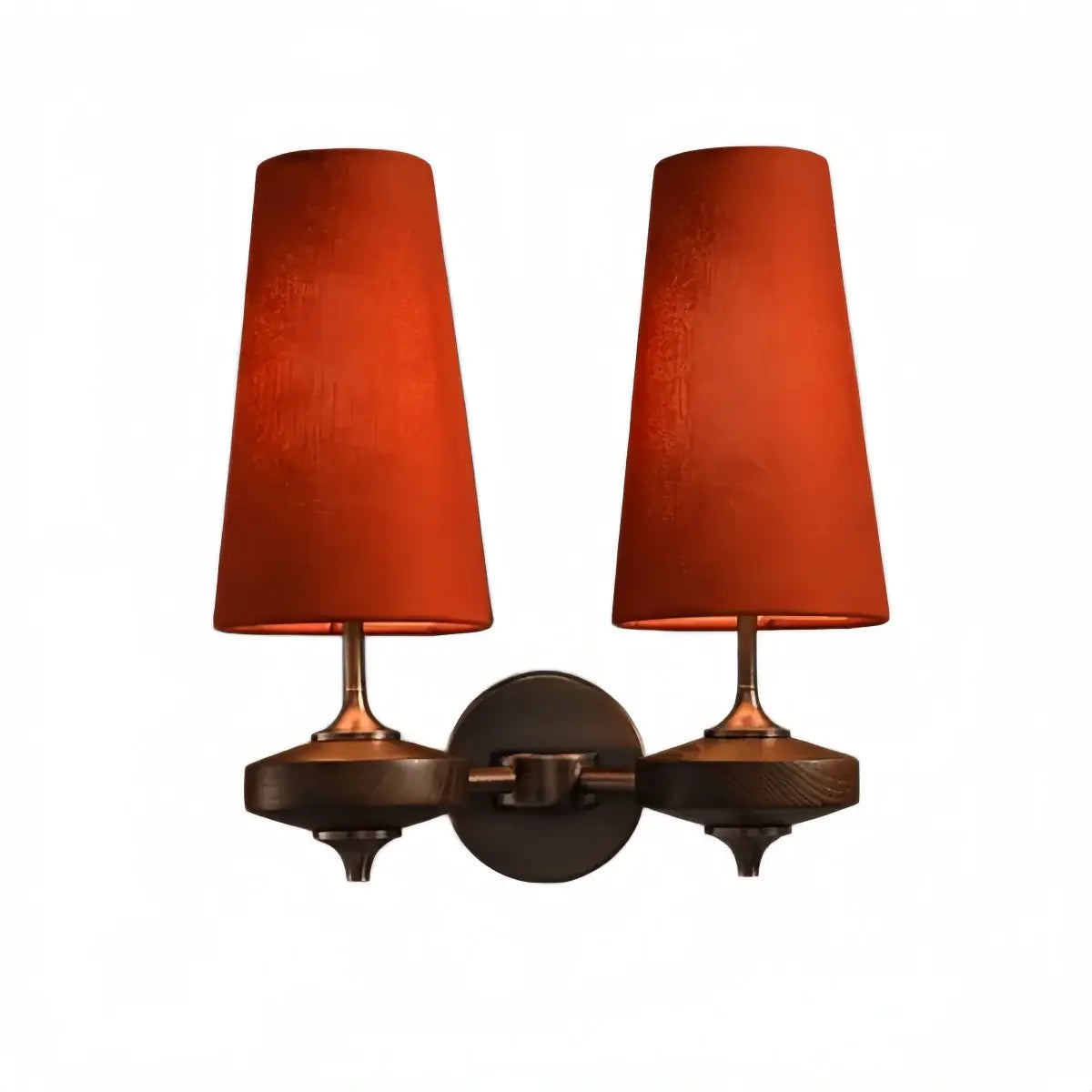 Mid-Century Wall Sconce – Fabric Shade and Wood Wall Light