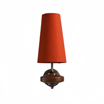 Mid-Century Wall Sconce – Fabric Shade and Wood Wall Light