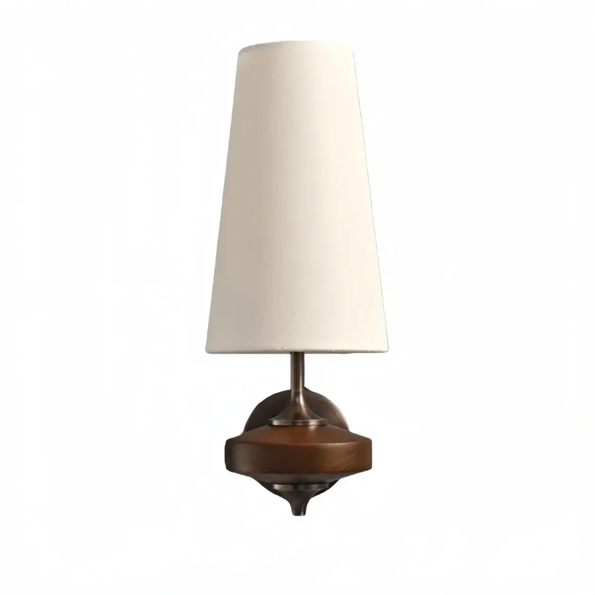 Mid-Century Wall Sconce – Fabric Shade and Wood Wall Light