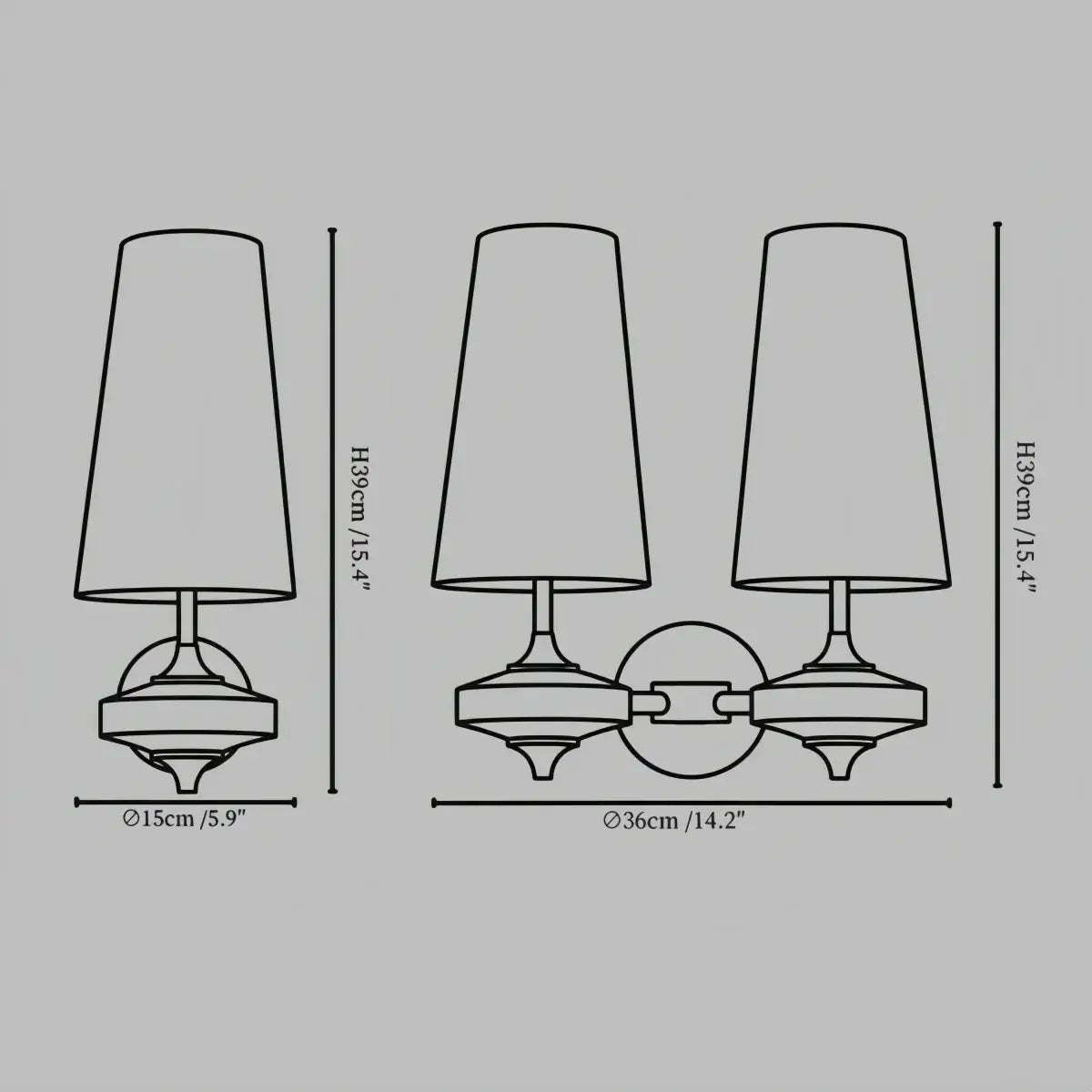 Mid-Century Wall Sconce – Fabric Shade and Wood Wall Light