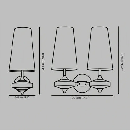 Mid-Century Wall Sconce – Fabric Shade and Wood Wall Light