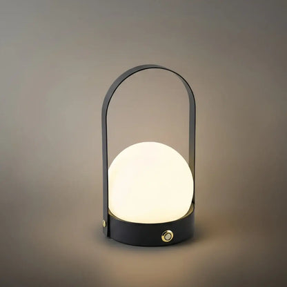 Modern Portable Table Lamp – LED Glass Lantern Light 