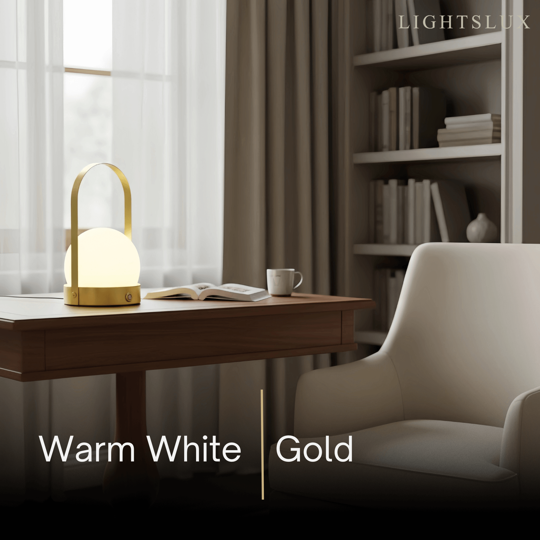 Modern Portable Table Lamp – LED Glass Lantern Light 