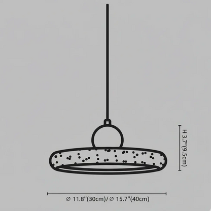 Modern Pendant Light – Wood and Stone LED Ceiling Lamp for Dining Room