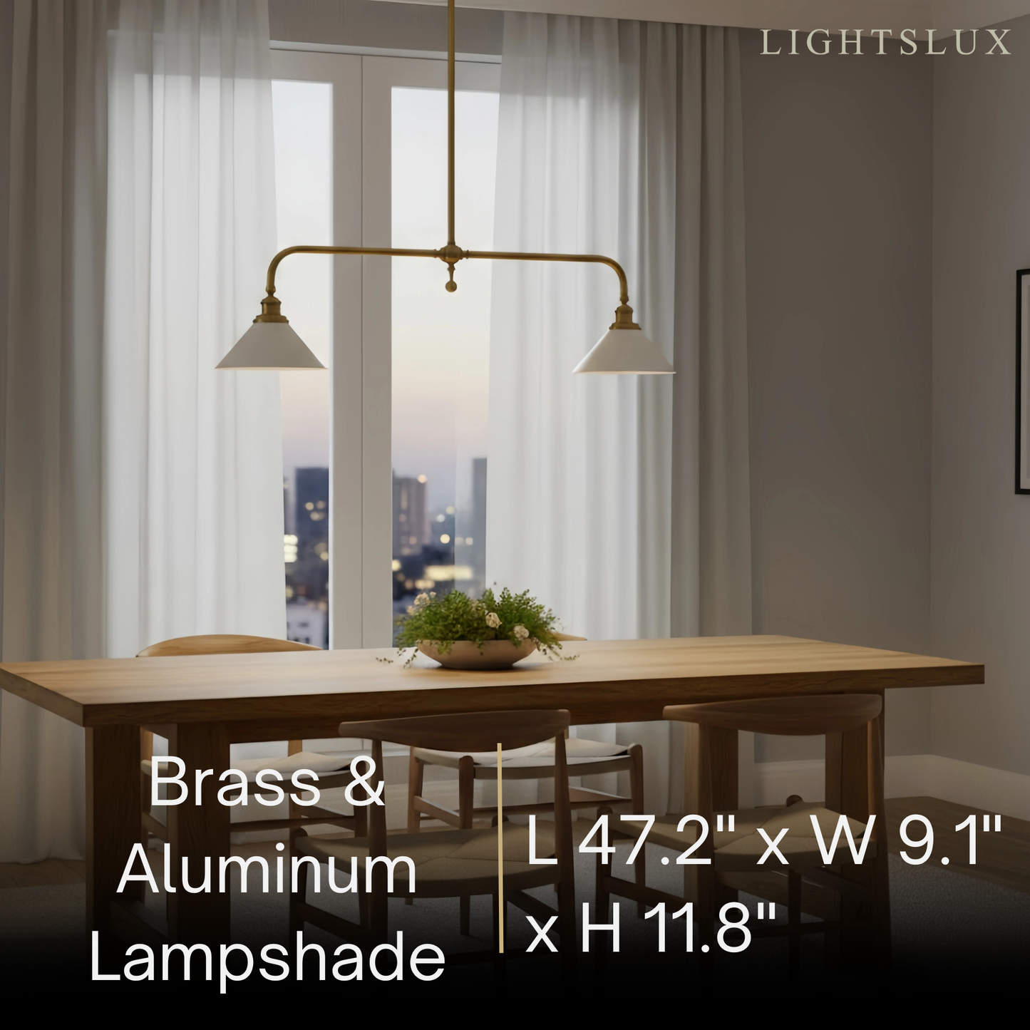 Modern Brass Pendant Light – White Ceramic Island Chandelier