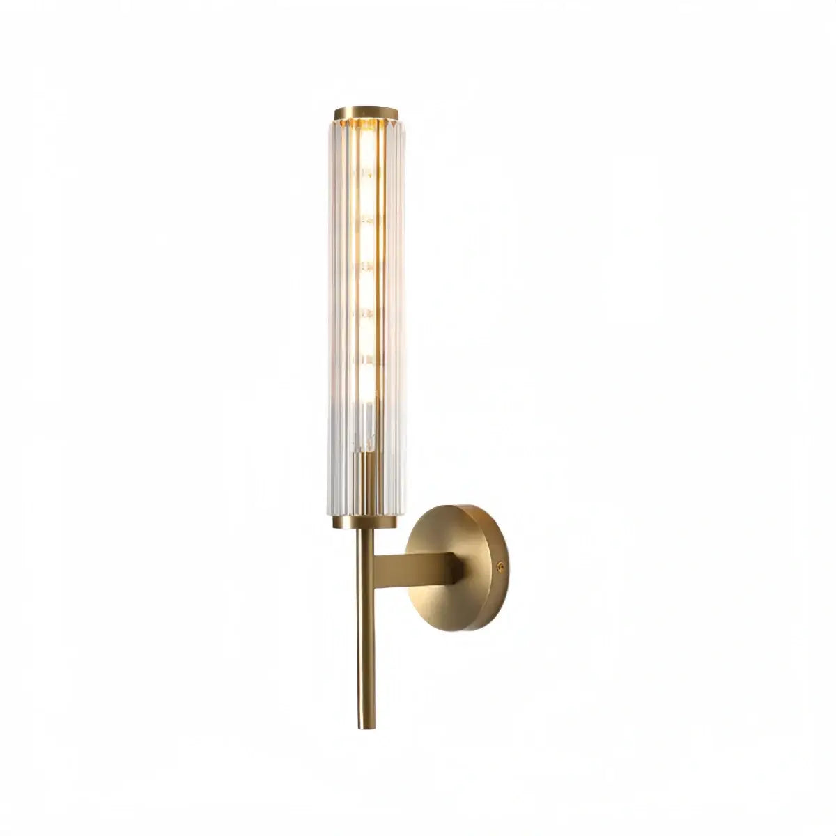 Modern Linear Wall Light – Brass and Glass LED Sconce for Bathroom or Bedroom
