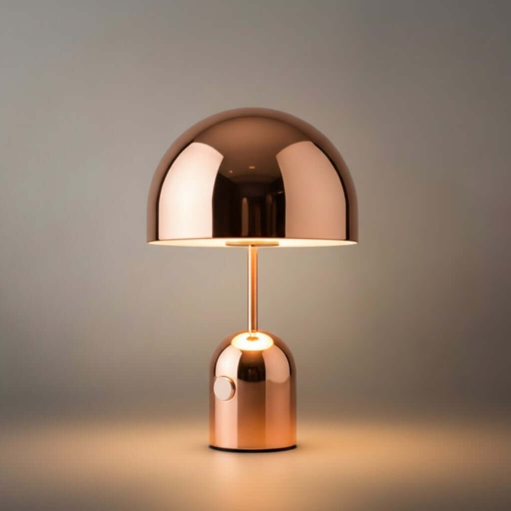 Modern Bell Table Lamp – Metal Dome Desk Light