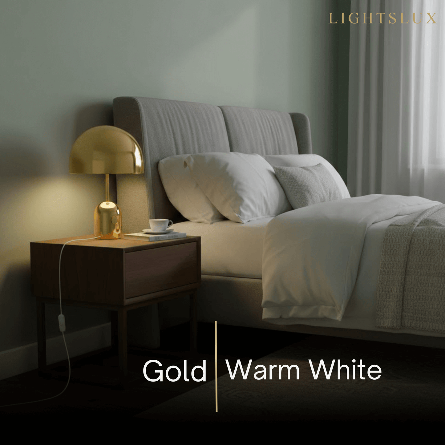 Modern Bell Table Lamp – Metal Dome Desk Light in Gold, Rose Gold or Chrome for Bedroom