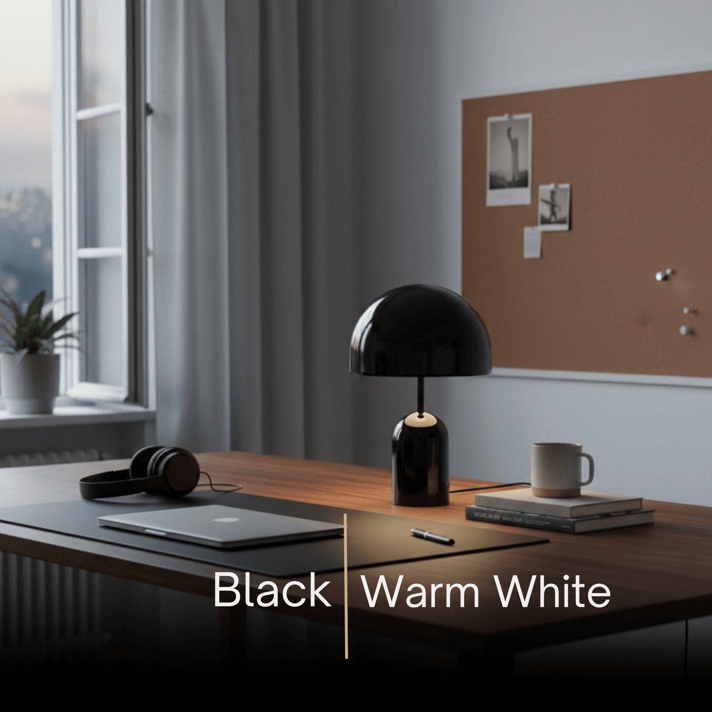 Modern Bell Table Lamp – Metal Dome Desk Light in Gold, Rose Gold or Chrome for Bedroom