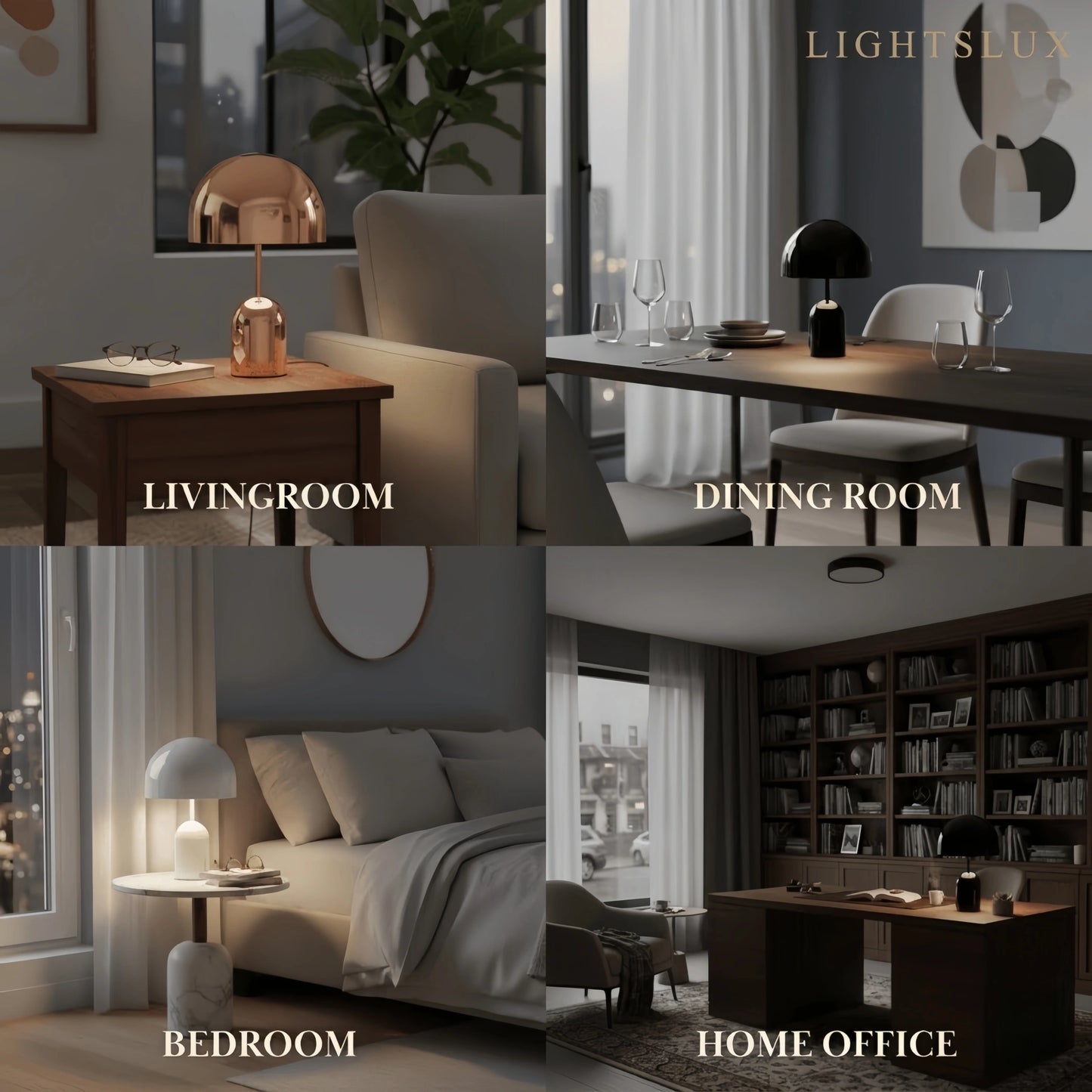 Modern Bell Table Lamp – Metal Dome Desk Light