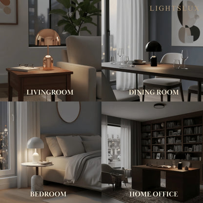 Modern Bell Table Lamp – Metal Dome Desk Light