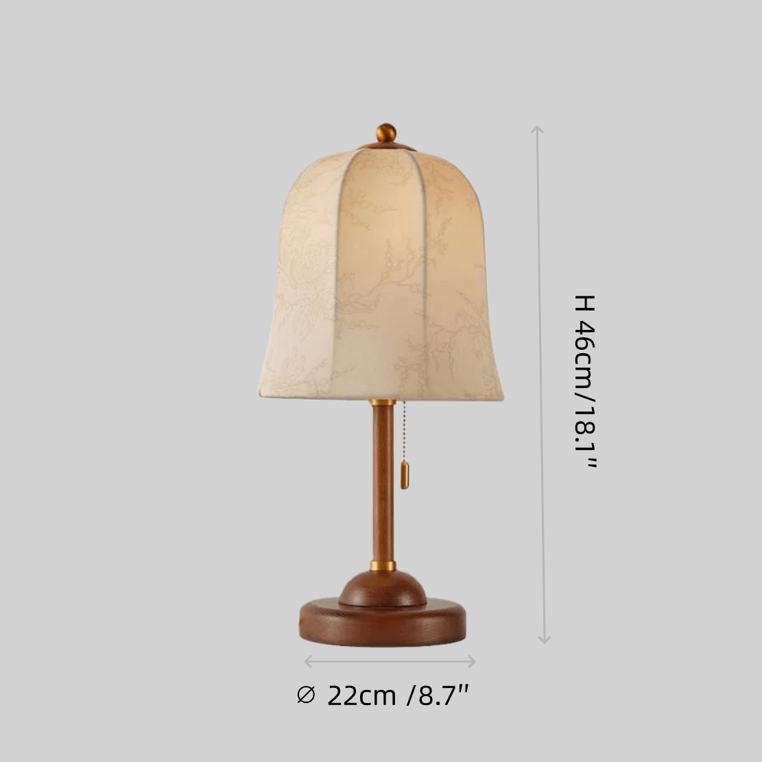 Modern Fabric Table Lamp – Copper and Walnut Wood