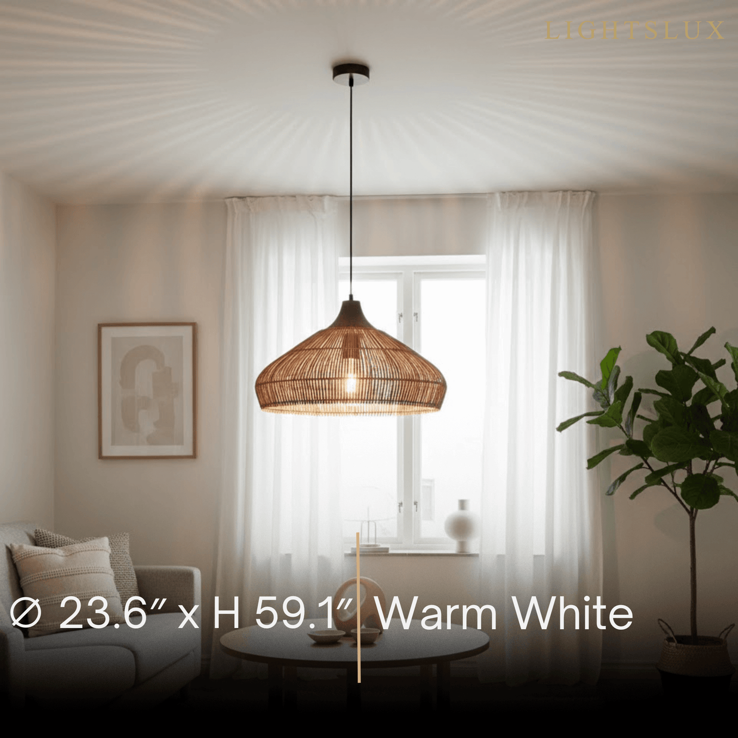 Modern Fabric Table Lamp – Copper and Walnut Wood Bedside Light