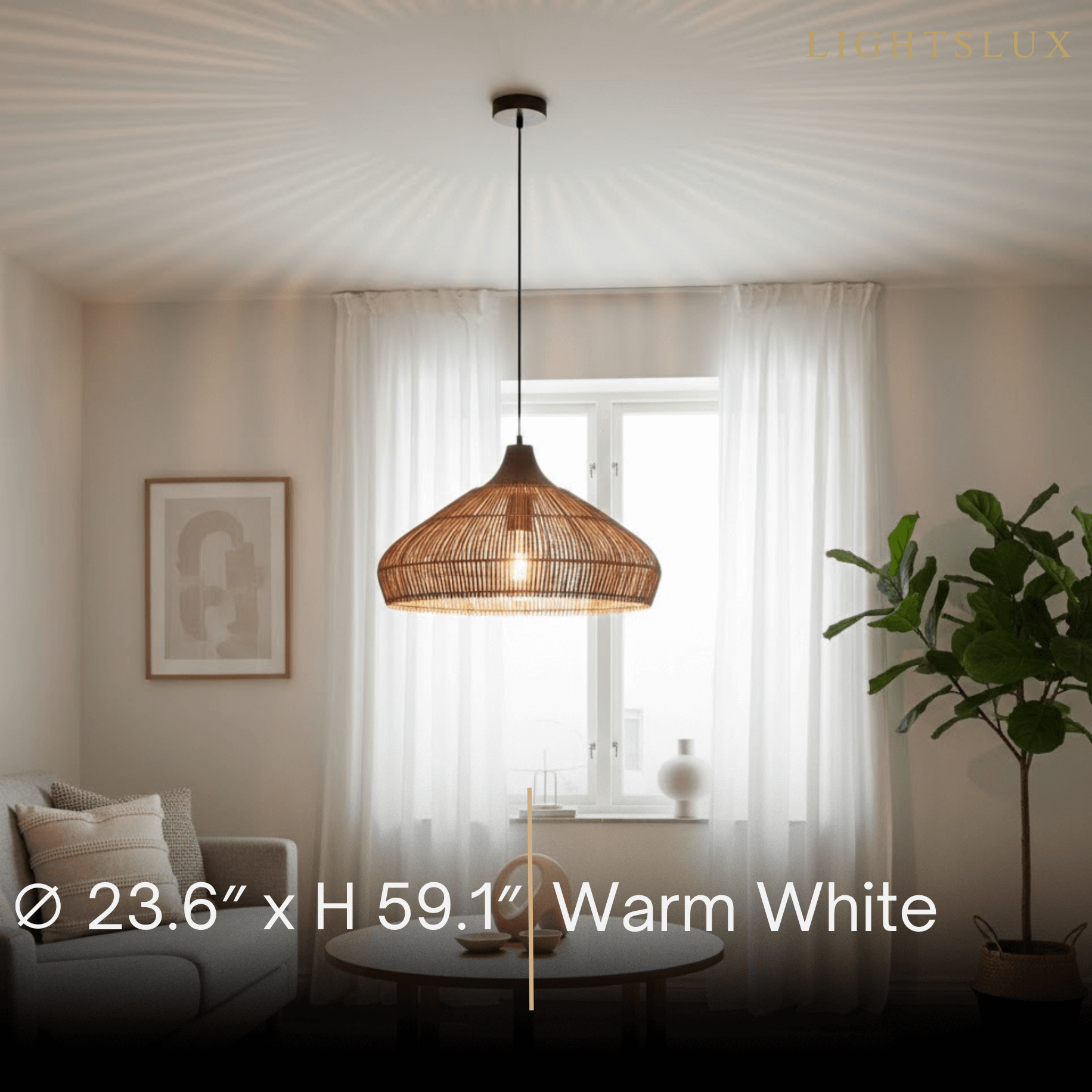 Modern Fabric Table Lamp – Copper and Walnut Wood Bedside Light