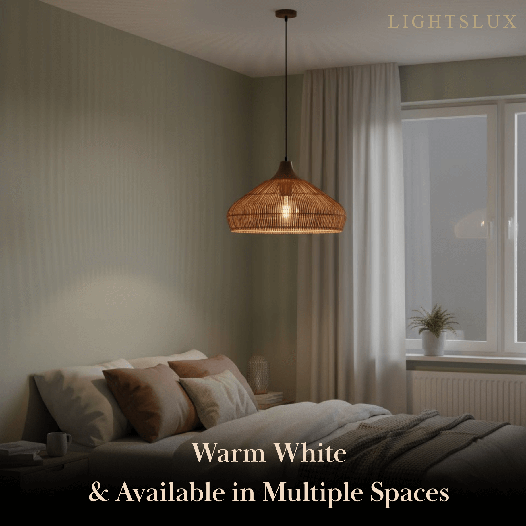 Modern Fabric Table Lamp – Copper and Walnut Wood Bedside Light for Bedroom