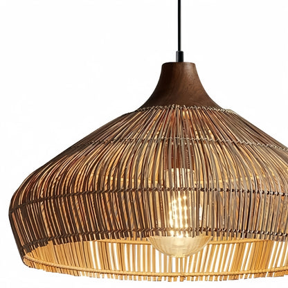 Modern Fabric Table Lamp – Copper and Walnut Wood Bedside Light