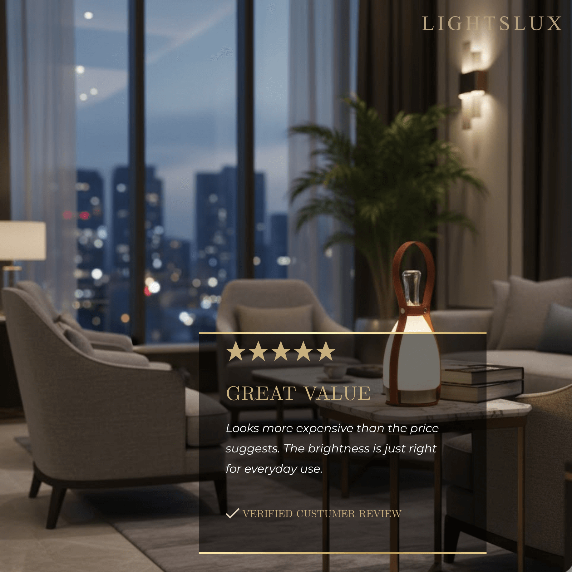Modern Leather Table Lamp – Portable LED Glass Light in Brown, White or Silver for Bedroom