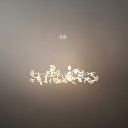 Modern Ginkgo Chandelier – Ceramic Petal Ceiling Light