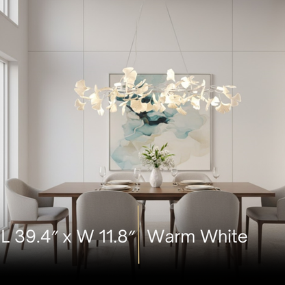 Modern Ginkgo Chandelier – Ceramic Petal Ceiling Light