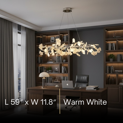 Modern Ginkgo Chandelier – Ceramic Petal Ceiling Light