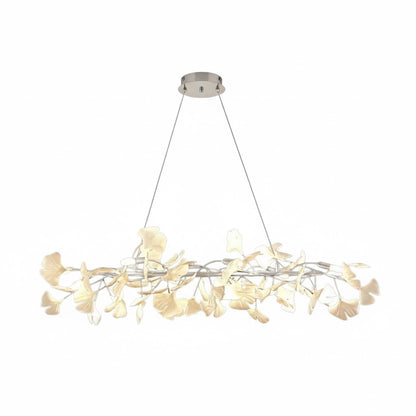 Modern Ginkgo Chandelier – Ceramic Petal Ceiling Light