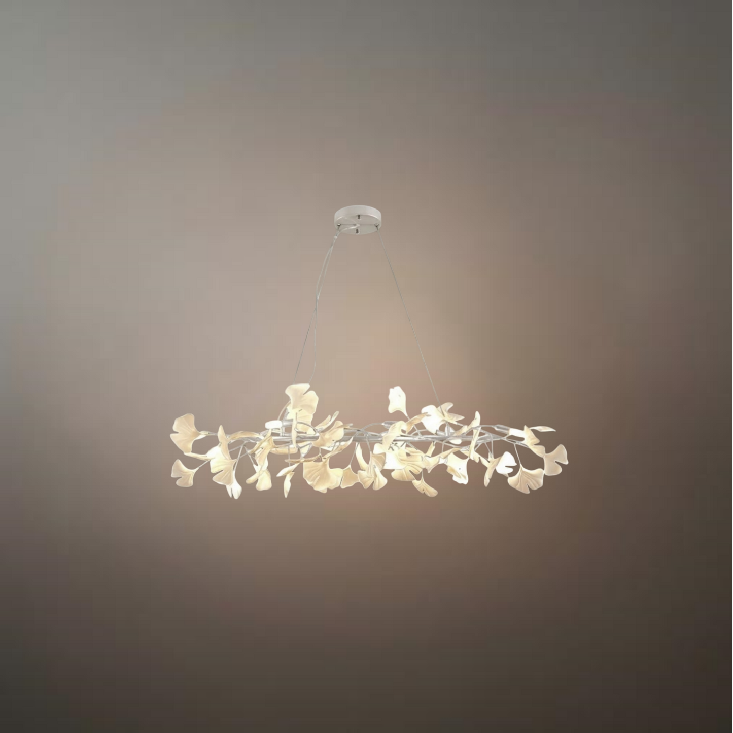 Modern Ginkgo Chandelier – Ceramic Petal Ceiling Light