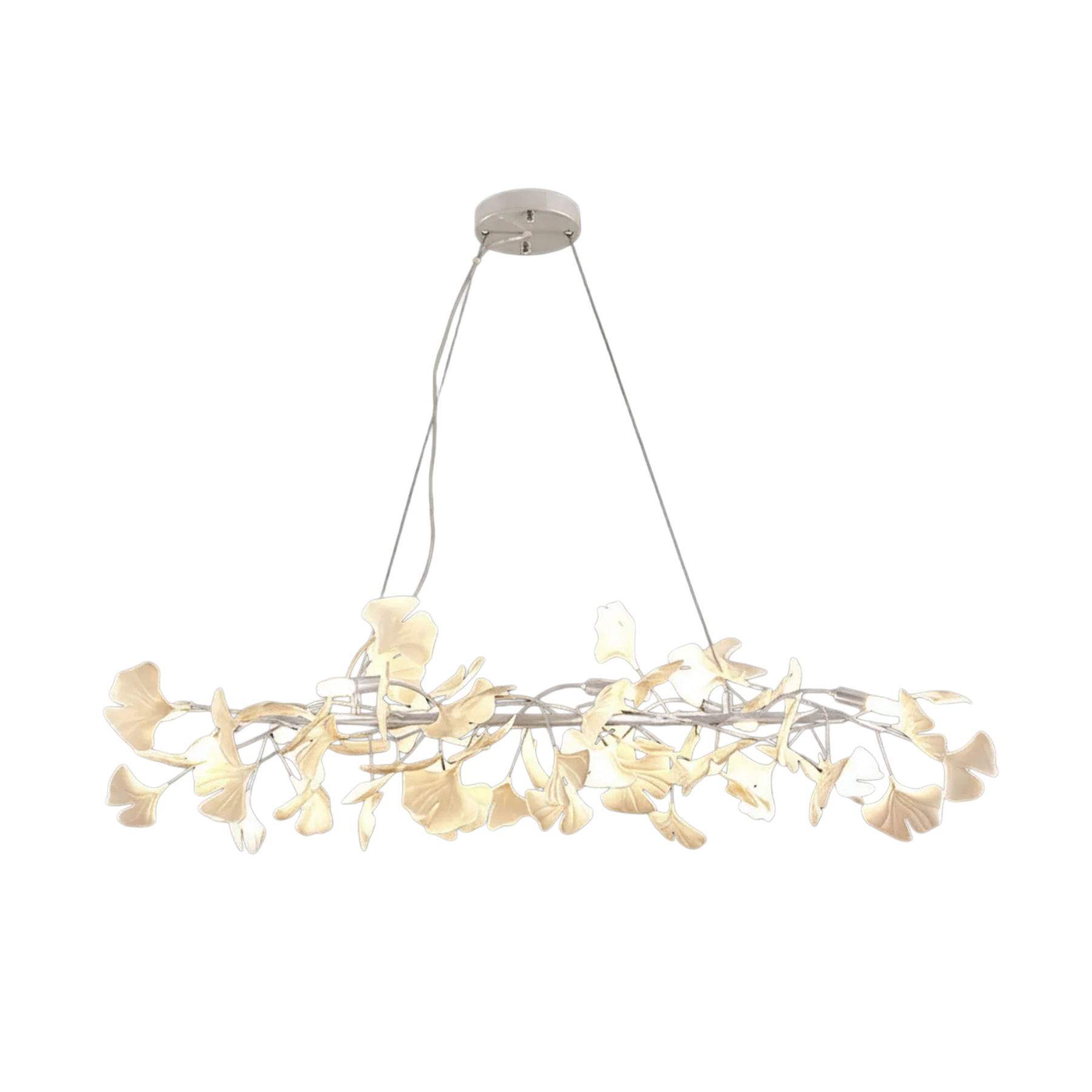 Modern Ginkgo Chandelier – Ceramic Petal Ceiling Light