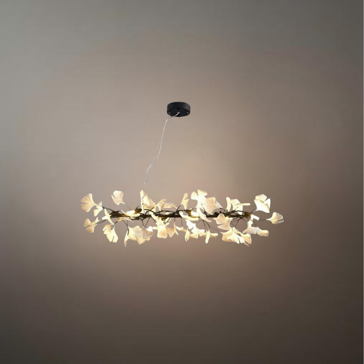 Modern Ginkgo Chandelier – Ceramic Petal Ceiling Light