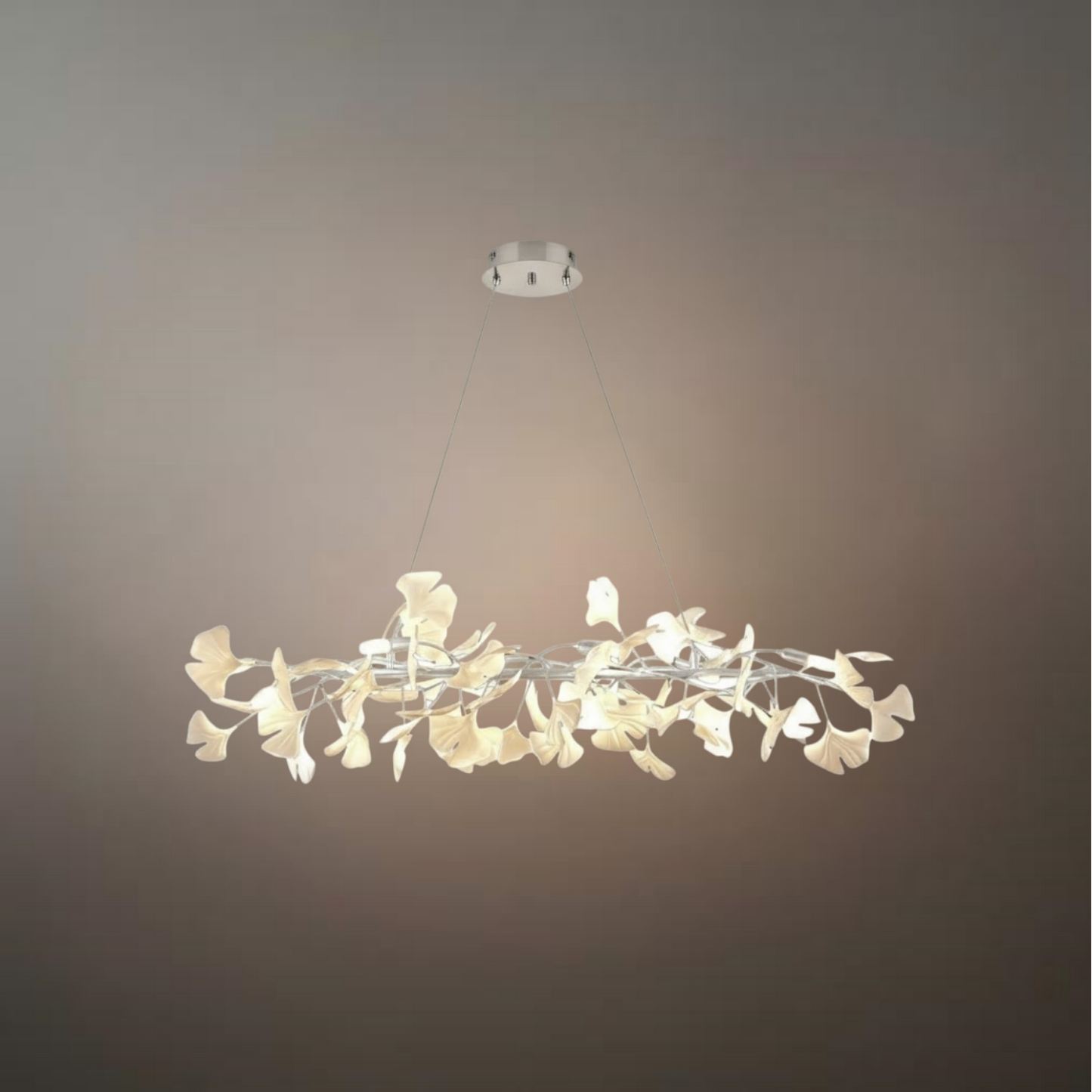 Modern Ginkgo Chandelier – Ceramic Petal Ceiling Light
