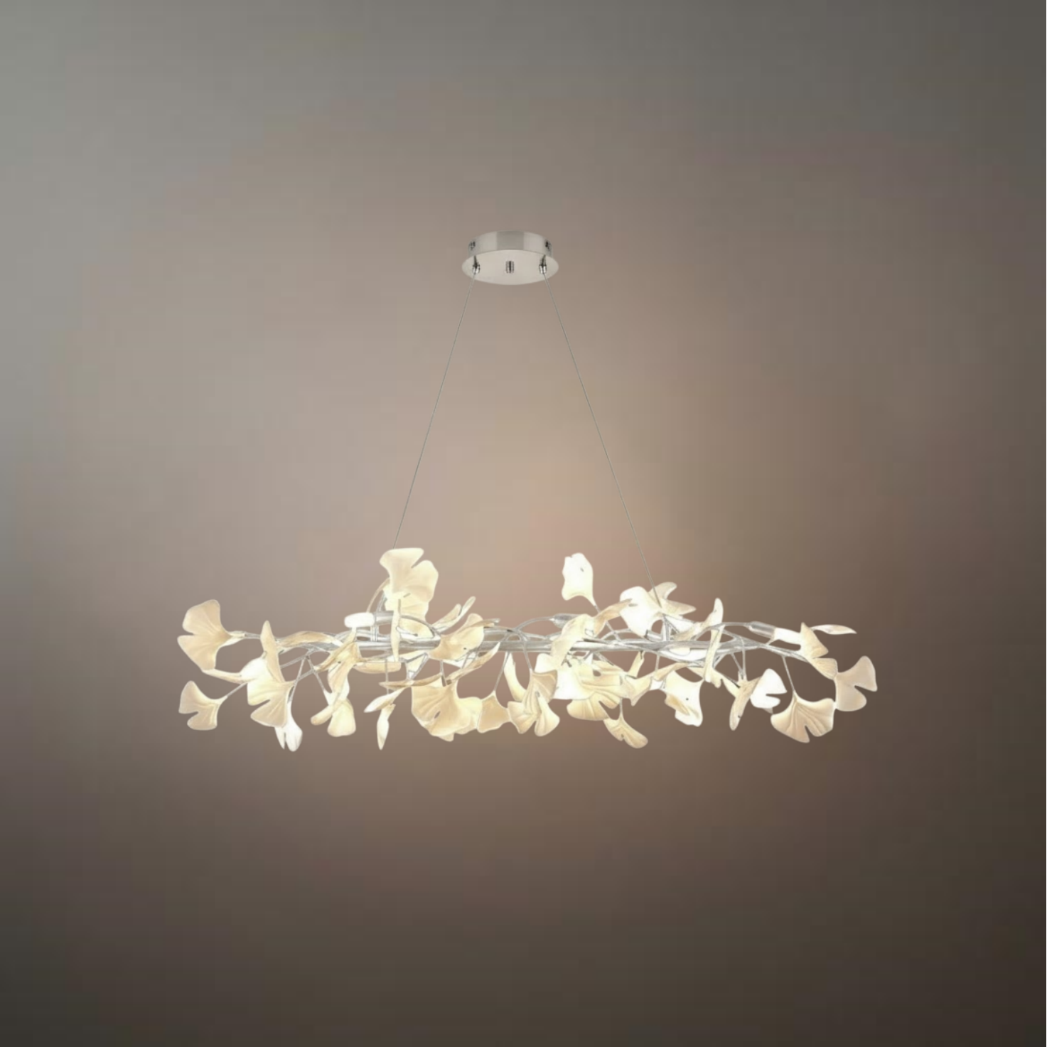 Modern Ginkgo Chandelier – Ceramic Petal Ceiling Light