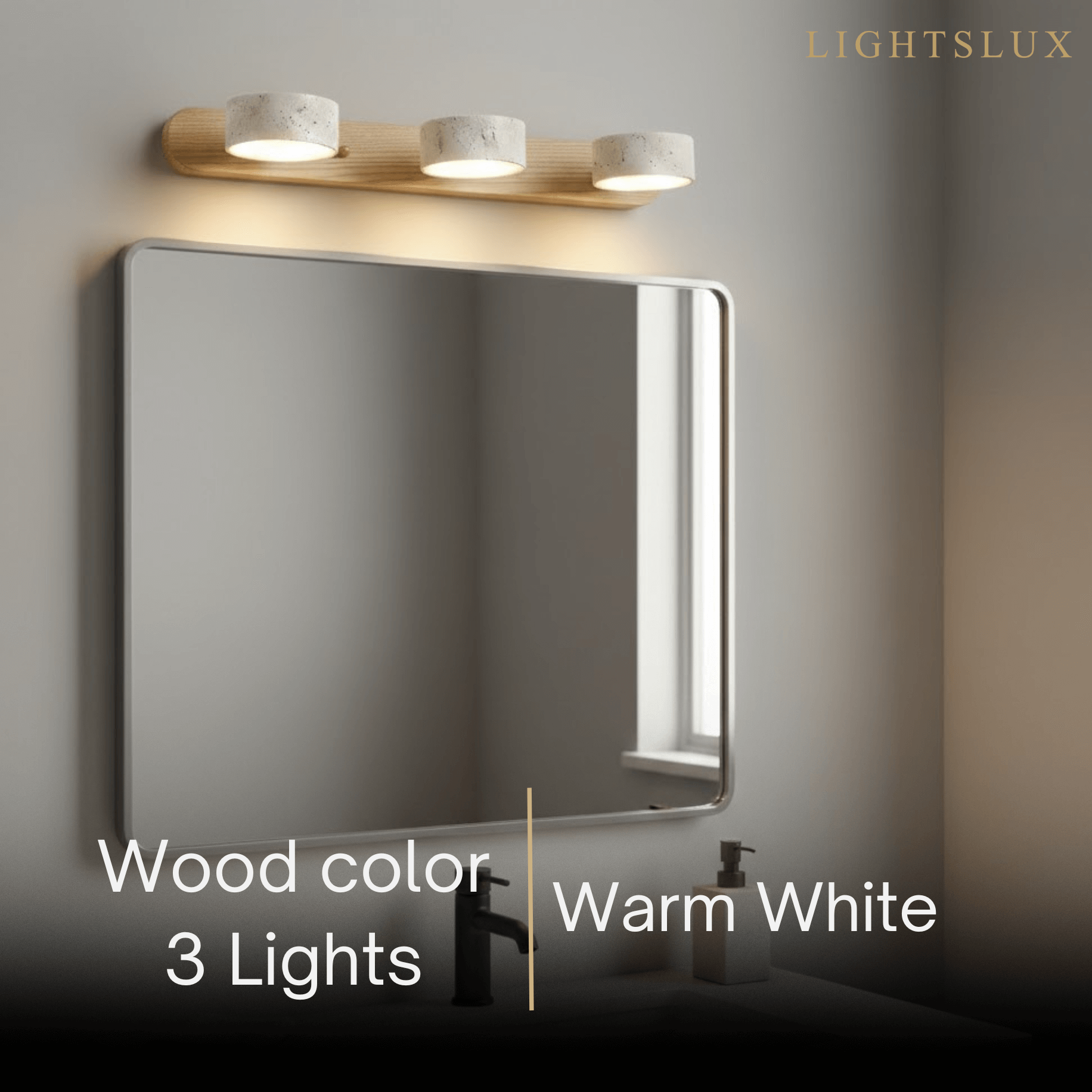 Modern Travertine Wall Light – Wood and Stone LED Sconce for Living Room