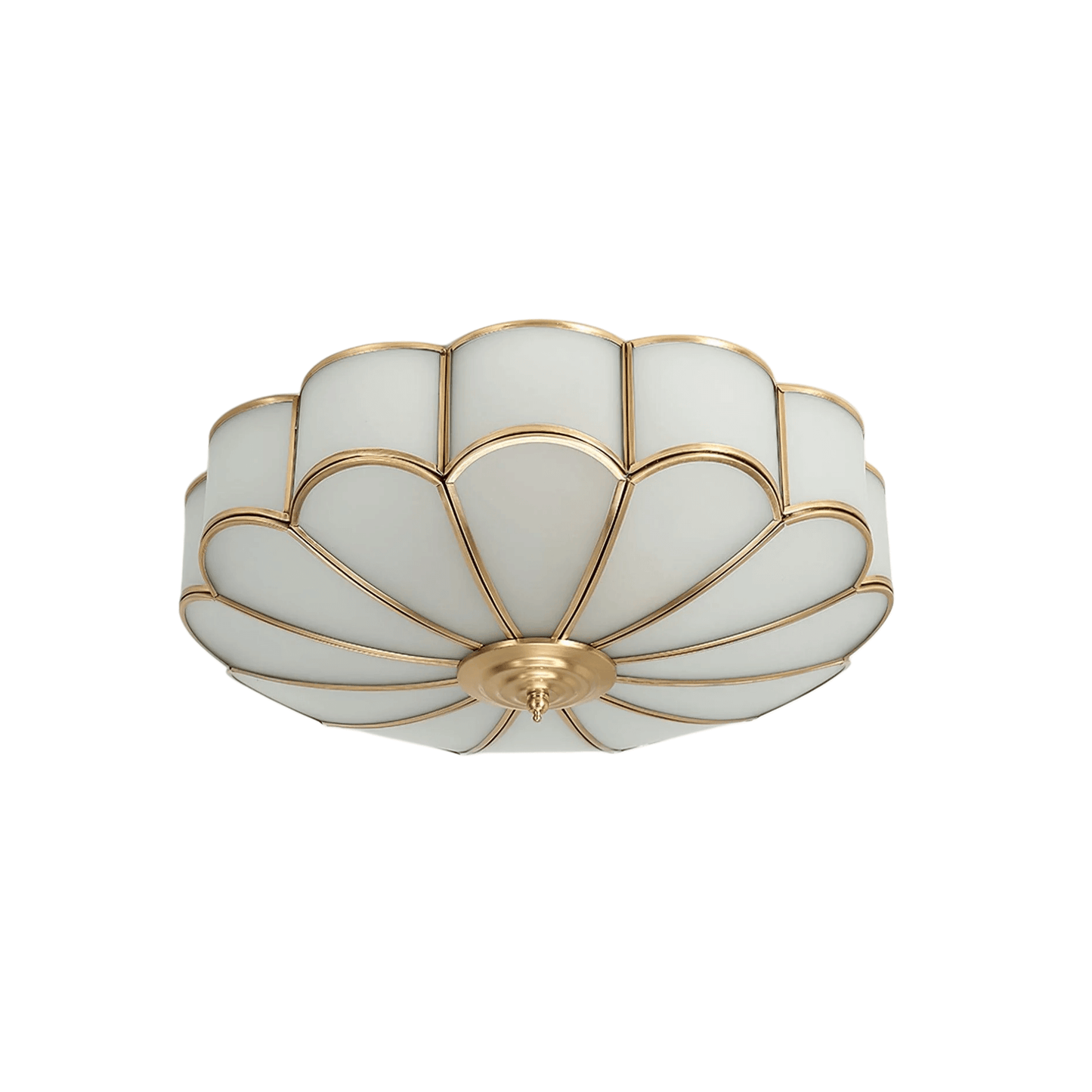 Modern Flower Glass Ceiling Light – Brass Flush Mount Lamp 
