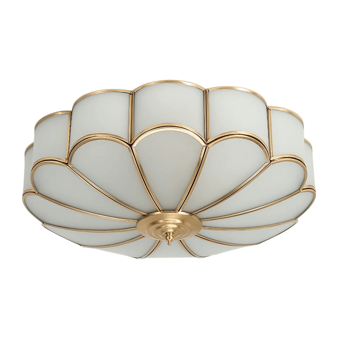 Modern Flower Glass Ceiling Light – Brass Flush Mount Lamp 