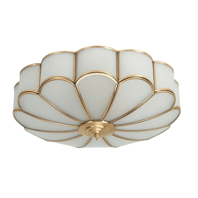 Modern Flower Glass Ceiling Light – Brass Flush Mount Lamp 