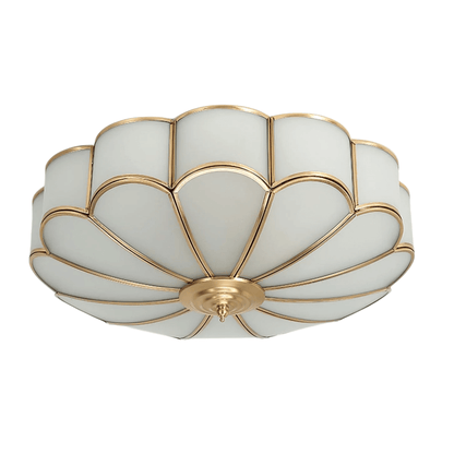 Modern Flower Glass Ceiling Light – Brass Flush Mount Lamp 