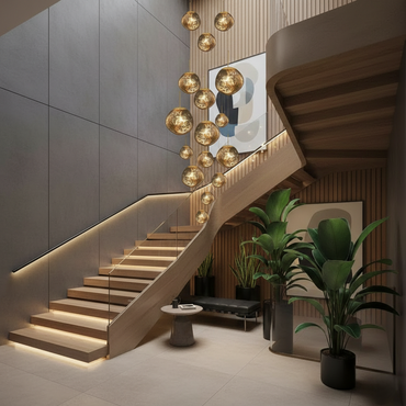 Contemporary Twisted Pendant Lamp — Mirror Finish in 4 Color