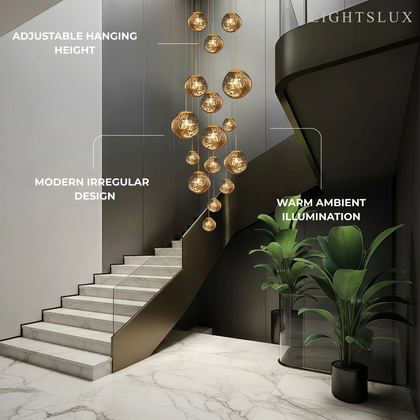 Contemporary Twisted Pendant Lamp — Mirror Finish in 4 Color for Dining Room/Living Room