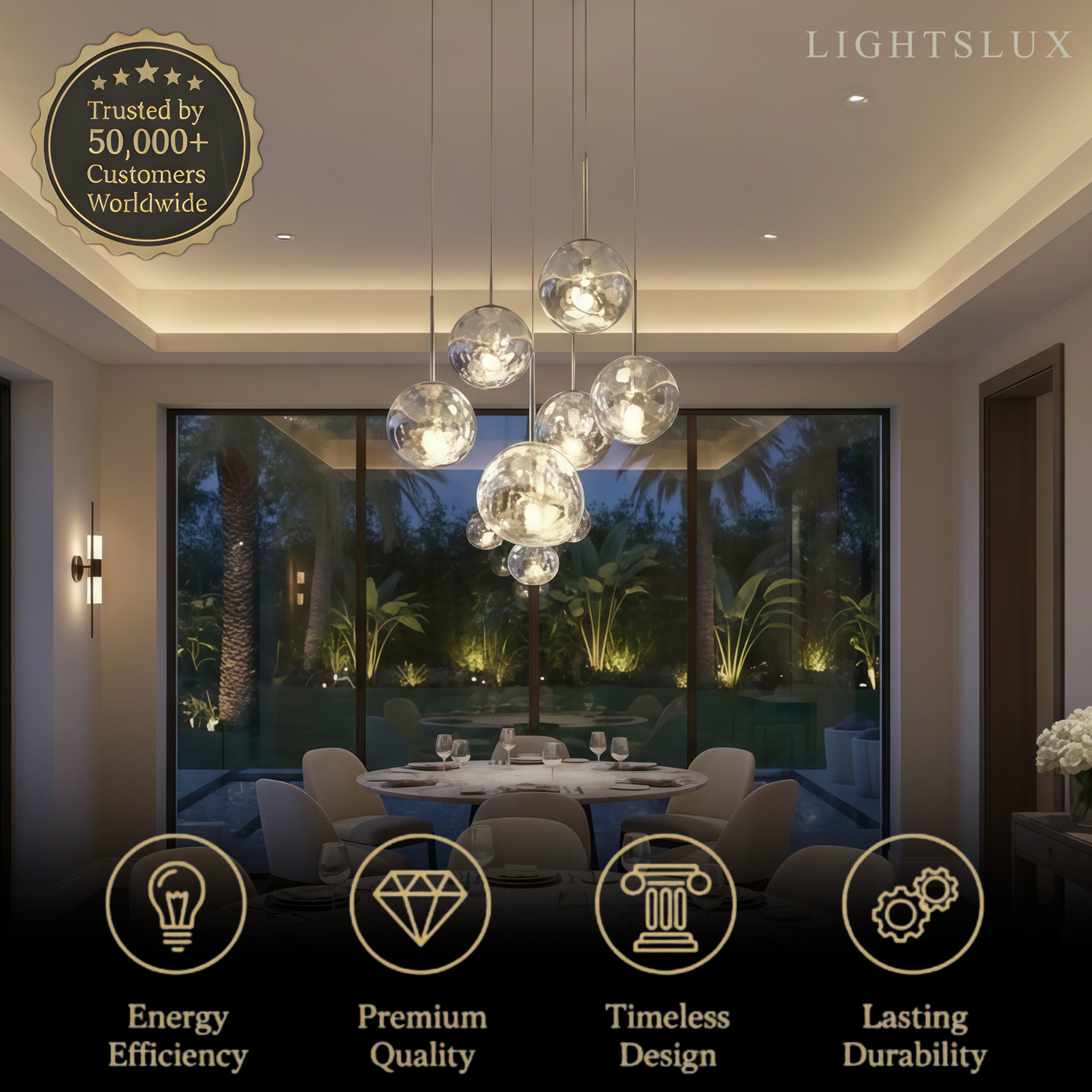 Contemporary Twisted Pendant Lamp — Mirror Finish in 4 Color for Dining Room/Living Room