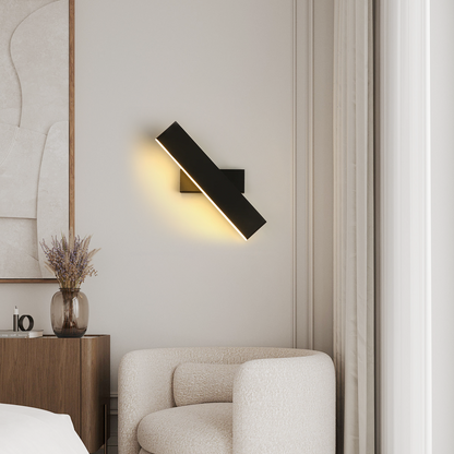 Modern Black Rectangular Wall Lamp with Warm Light for Living Room