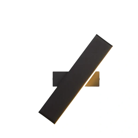 Arcato Modern Rectangular Wall Lamp for Bedroom – Black/Gold/Brown Metal