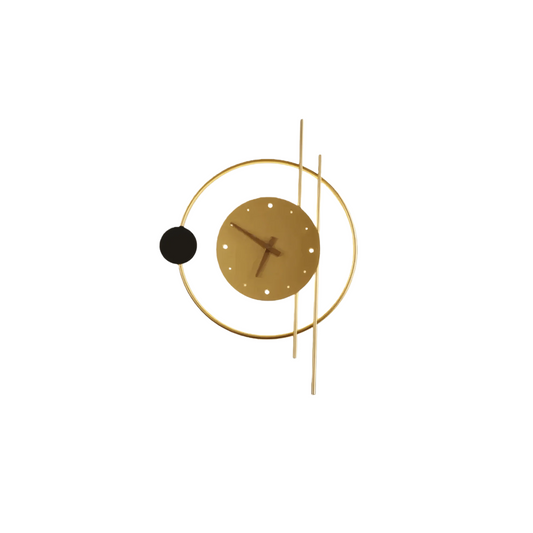 Irondale Art Deco Wall Lamp – Black/Gold Clock-Inspired Design for Living Room